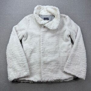 Patagonia Pelage Jacket Womens XS White Asymmetrical Swing Curly Fleece Cozy